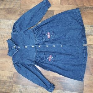 Just Friends Blue Denim Long Sleeve Collared Dress, Size 6X
